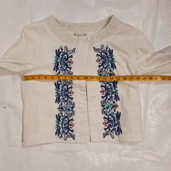 Nanette Lepore White Embroidered Linen Cropped Jacket - Picture 7 of 9